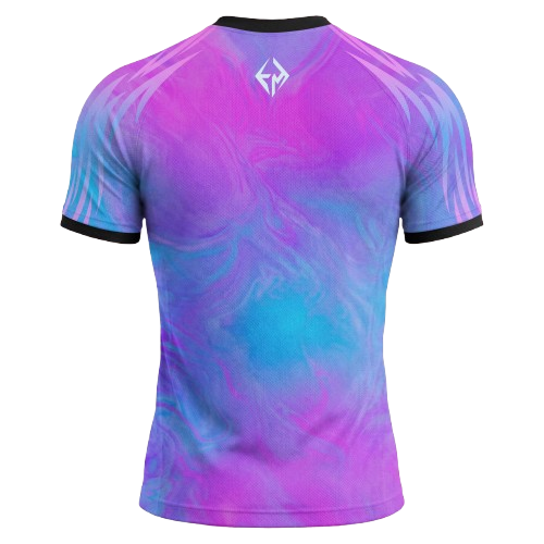 Maillot SMOKE JERSEY FREYM vu de dos, dégradé bleu et violet
