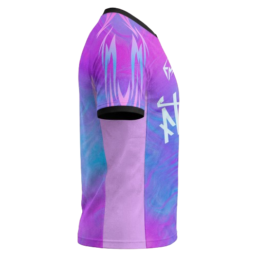Maillot SMOKE JERSEY FREYM vu de profil, manche imprimée